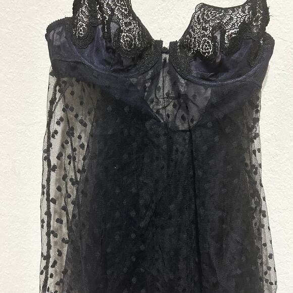 Victoria Secret Very Sexy Navy and Black lace babydoll top lingerie - Picture 3 of 8